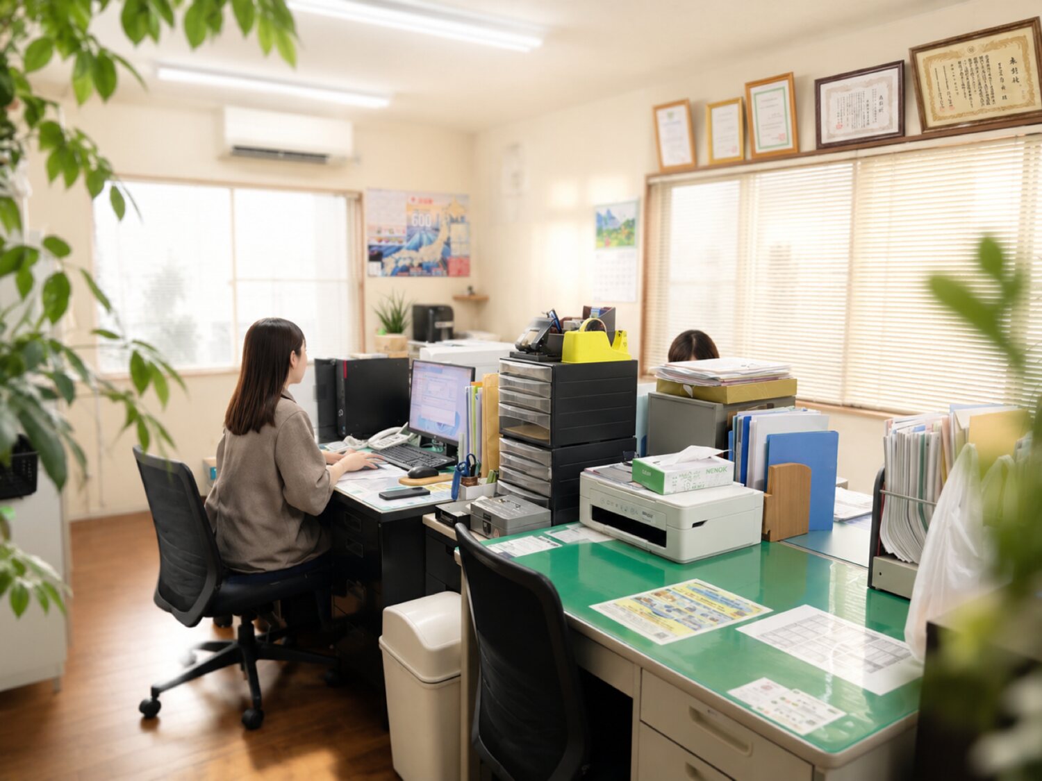 有限会社愛希のオフィスで働くスタッフ